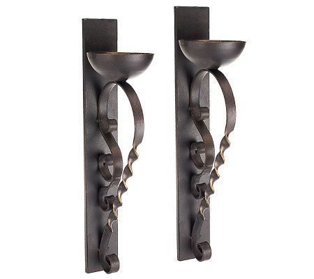 Home Reflections Set of 2 Metal Wall Sconces - H199741 QVC.com
